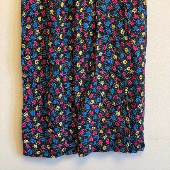 Vintage XS Maxi Skirt Rose black polka dot Goblincore cottagecore - Picture 3 of 7